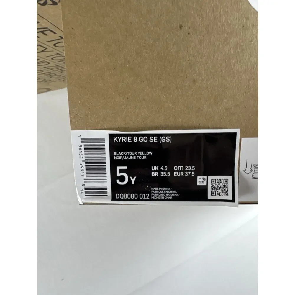 Nike Kyrie 8 GO SE GS Black Tour Yellow DQ8080-012 Youth Size 5Y w/ Box